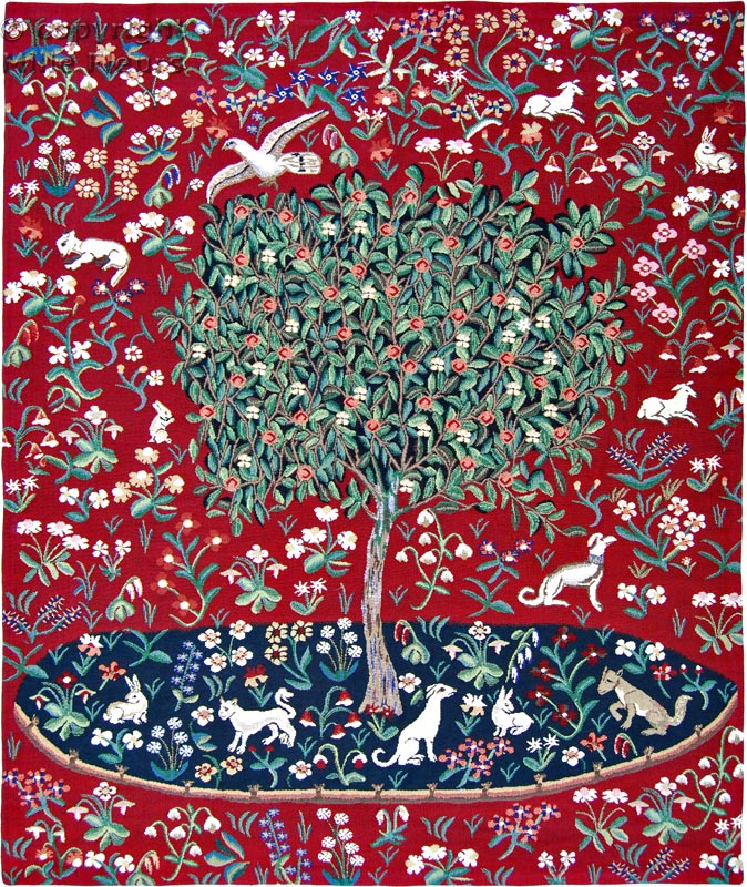 Naranjo Tapices de pared Dama con Unicornio - Mille Fleurs Tapestries