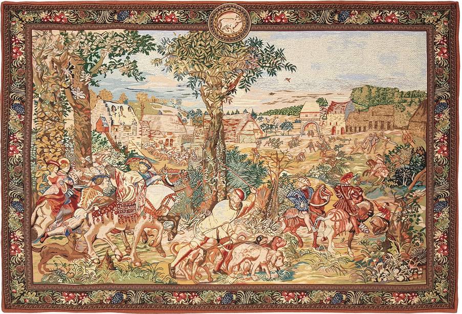 Caza de Maximiliano Tapices de pared Renacimiento - Mille Fleurs Tapestries