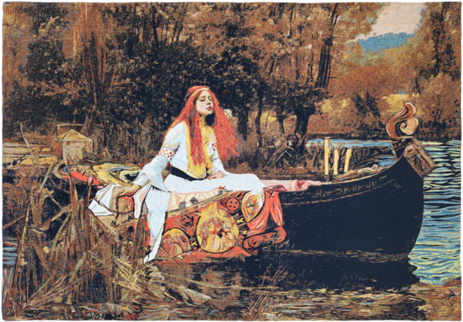 Dame van Shalott (Waterhouse) Wandtapijten Meesterwerken - Mille Fleurs Tapestries