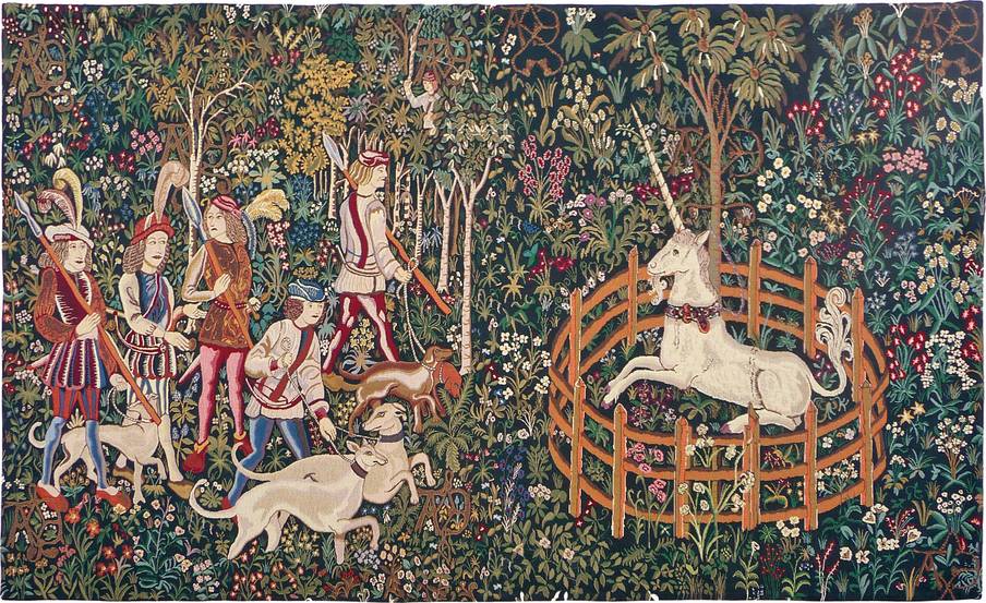 Licorne Captive Tapisseries murales Chasse de la Licorne - Mille Fleurs Tapestries