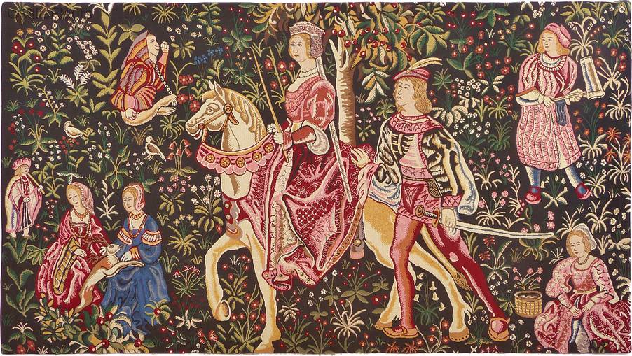 Noble Amazone Tapisseries murales Autres Médiévales - Mille Fleurs Tapestries