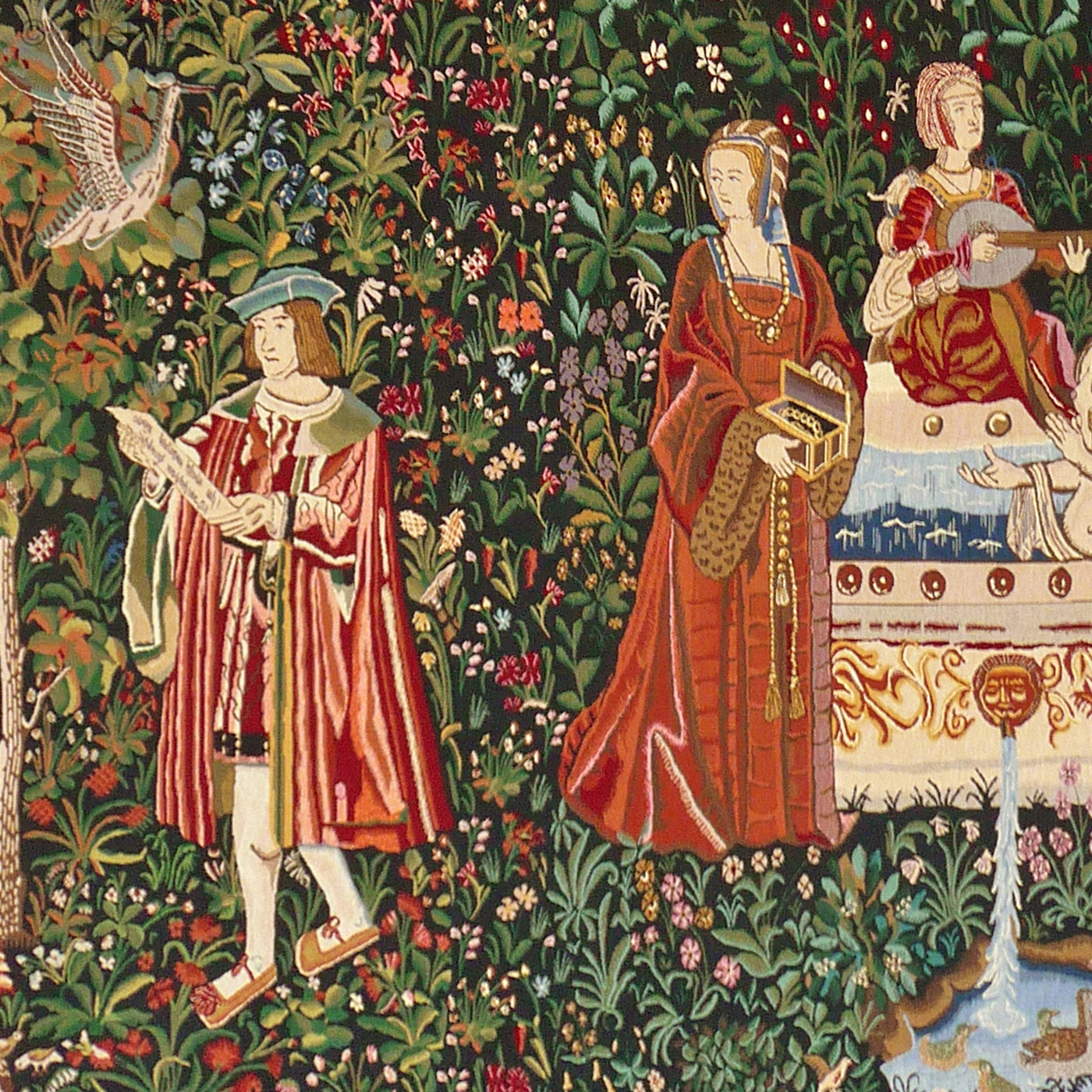 Reading in Garden - Other Medieval - Wall tapestries - Mille Fleurs