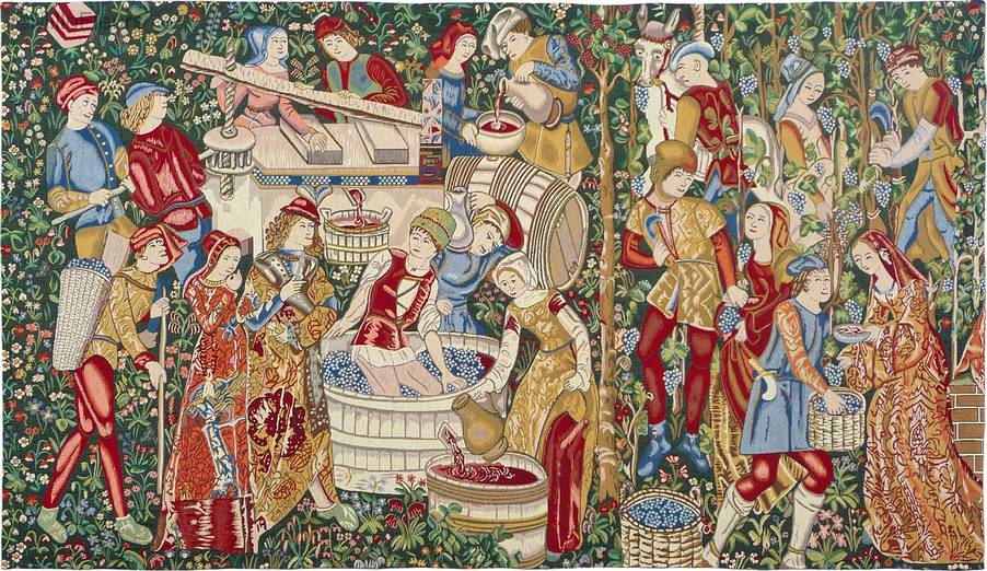 Winemakers Wall tapestries Grapes Harvest - Mille Fleurs Tapestries