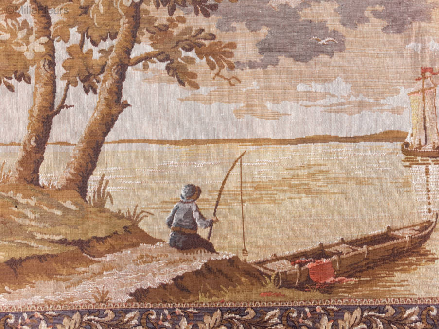 Vlaams Landschap met Molen Wandtapijten Romantisch en Pastoraal - Mille Fleurs Tapestries
