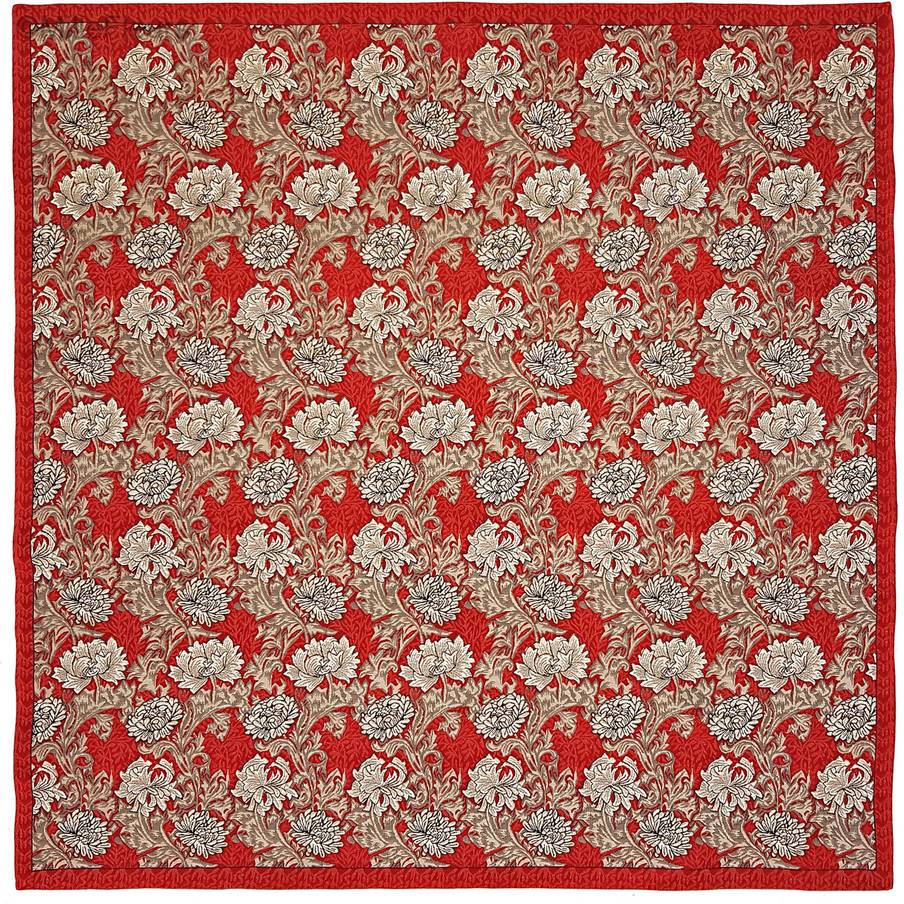 Chrysanthemum (William Morris), rojo Mantas William Morris and Co - Mille Fleurs Tapestries