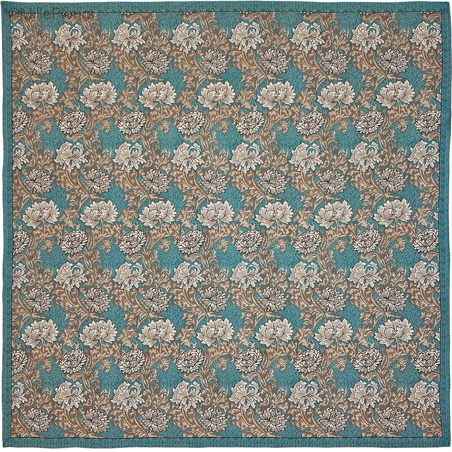 Chrysanthemum (William Morris), turquoise Plaids & Tafelkleden William Morris and Co - Mille Fleurs Tapestries