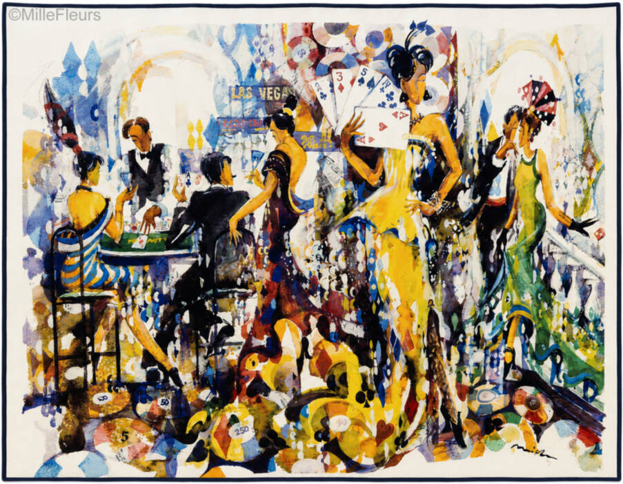 Color of Vegas Limited Edition of 12 Wandtapijten Hedendaagse Kunstwerken - Mille Fleurs Tapestries