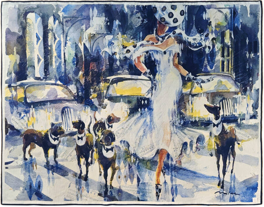 Park Avenue 'White' Limited Edition of 25 Wall tapestries Contemporary Artwork - Mille Fleurs Tapestries