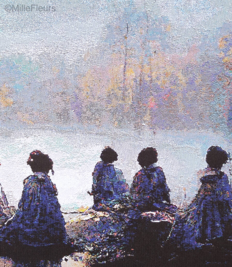 Sisters of Twilight Wall tapestries Contemporary Artwork - Mille Fleurs Tapestries
