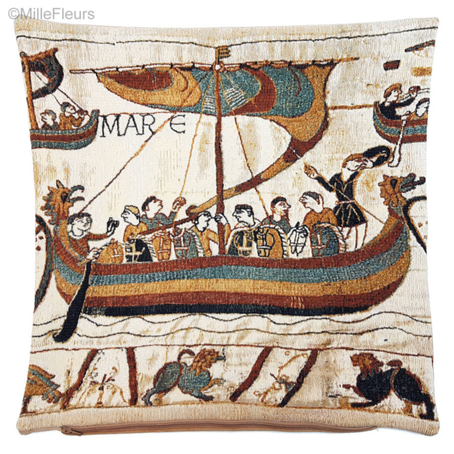 Mare Housses de coussin Tapisserie de Bayeux - Mille Fleurs Tapestries