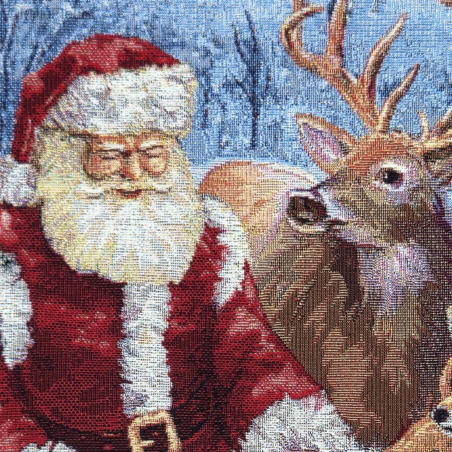 Santa Claus Feeding Forest Animals Tapestry cushions Christmas & Winter - Mille Fleurs Tapestries