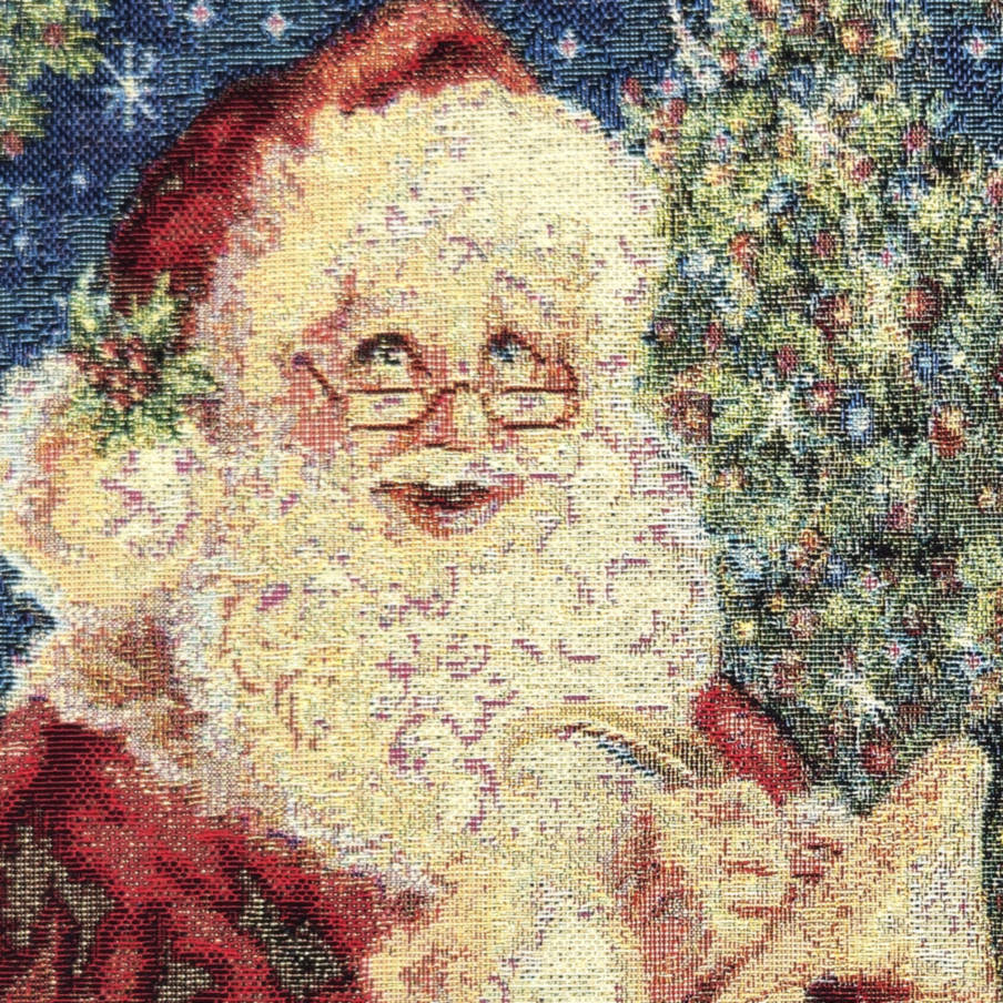 Père Noël en train d'écrire Housses de coussin Noël & Hiver - Mille Fleurs Tapestries