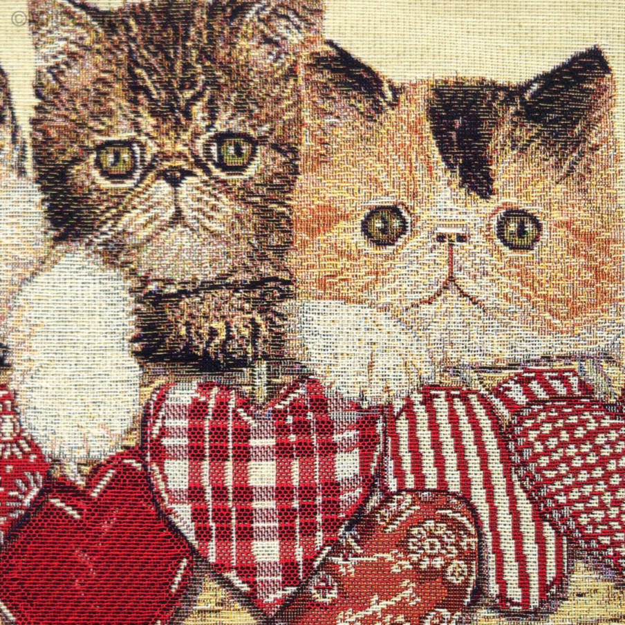 Three Kittens in Basket Tapestry cushions *** clearance sales *** - Mille Fleurs Tapestries