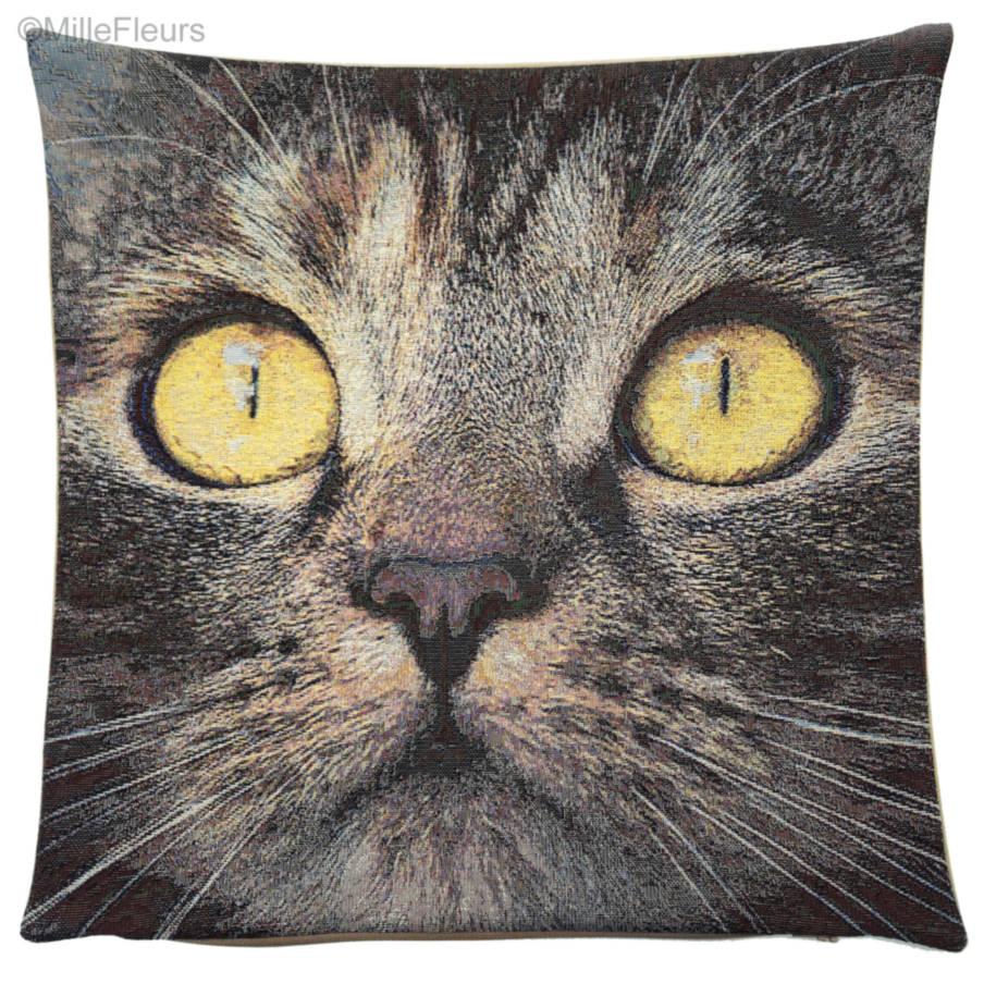 Geelogige Kat Sierkussens *** uitverkoop *** - Mille Fleurs Tapestries