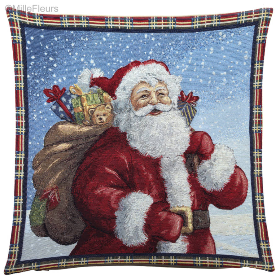 Père Noël avec Jouets Housses de coussin Noël & Hiver - Mille Fleurs Tapestries