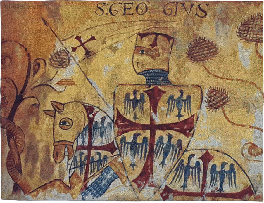 Chevalier Médiéval Tapisseries murales Chevaliers Médiévaux - Mille Fleurs Tapestries