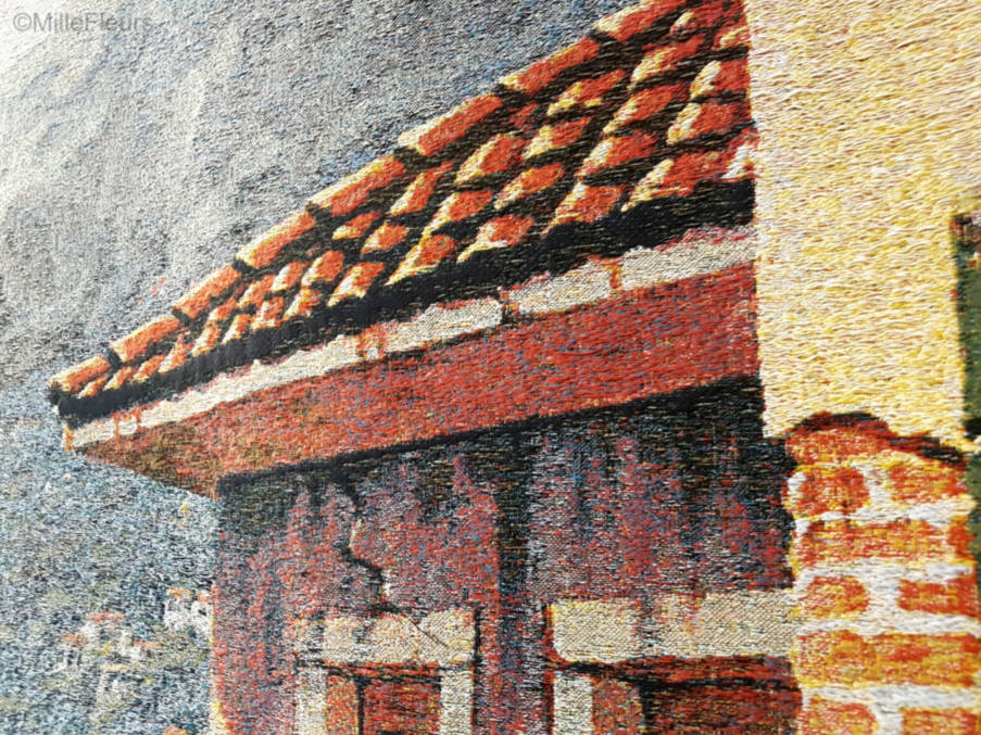 Bellagio Village Wall tapestries Bob Pejman - Mille Fleurs Tapestries