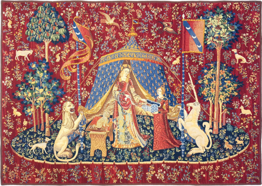 Aan mijn enige Verlangen Wandtapijten Dame en de Eenhoorn - Mille Fleurs Tapestries