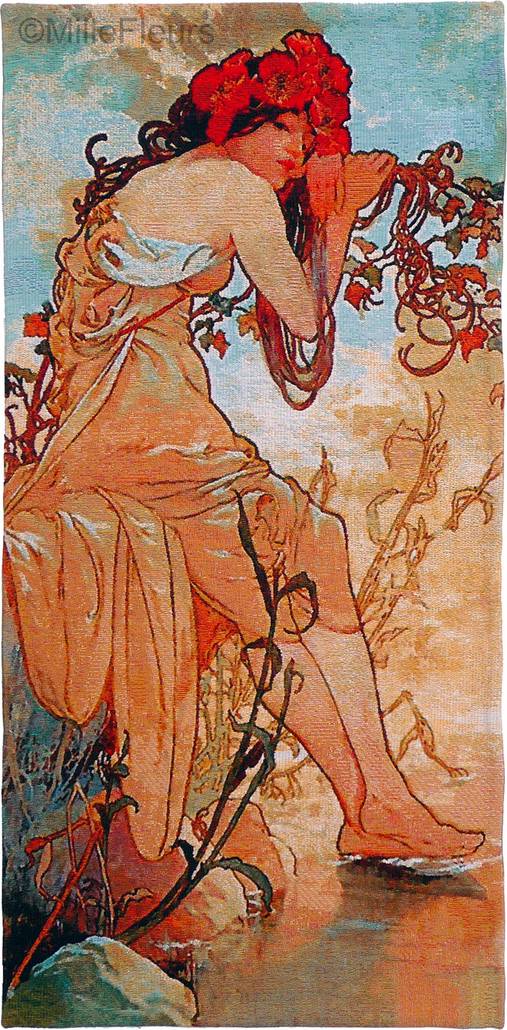 Zomer Wandtapijten Alfons Mucha - Mille Fleurs Tapestries