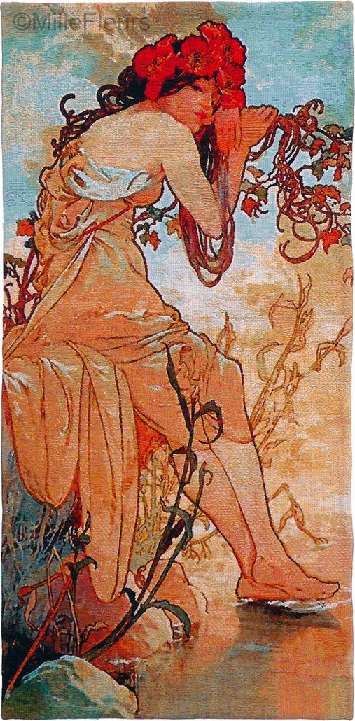 Eté Tapisseries murales Alfons Mucha - Mille Fleurs Tapestries