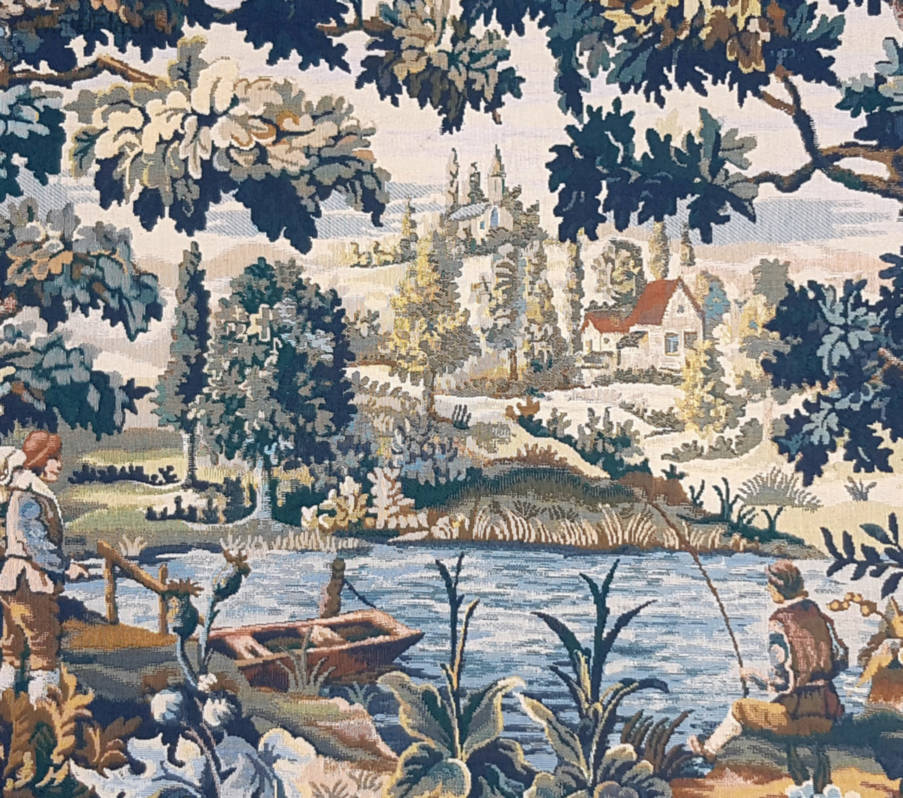 Vlaams Landschap met Dorp Wandtapijten Verdures - Mille Fleurs Tapestries