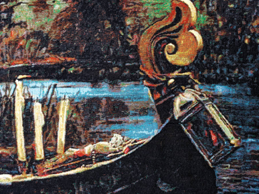 Dame van Shalott (Waterhouse) Wandtapijten Meesterwerken - Mille Fleurs Tapestries