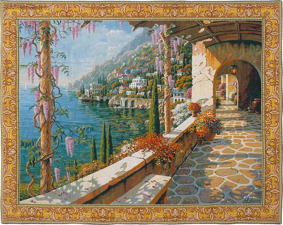 Villa in Capri Wandtapijten Bob Pejman - Mille Fleurs Tapestries