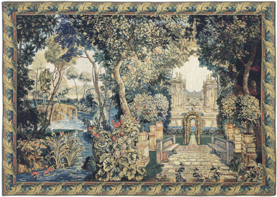 Cascading River and Fountain Wall tapestries Verdures - Mille Fleurs Tapestries