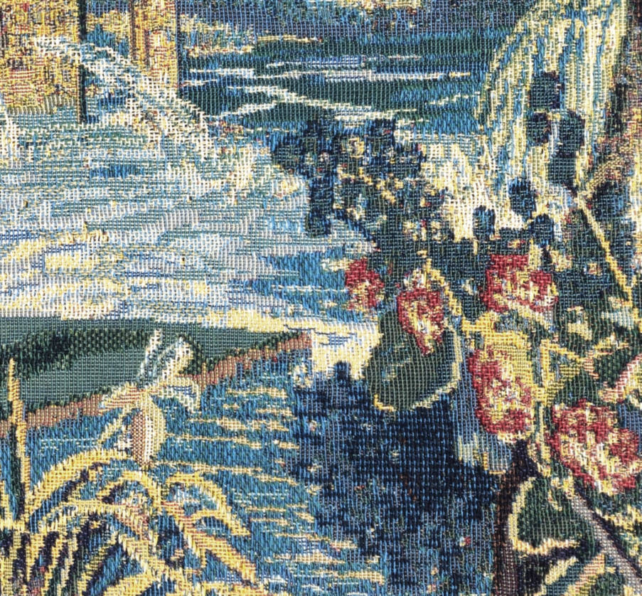 Rivier met Waterval en Fontein Wandtapijten Verdures - Mille Fleurs Tapestries