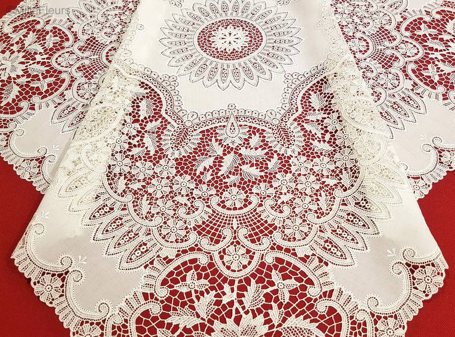 Vierkant Kant Guipure Kantwerk - Mille Fleurs Tapestries