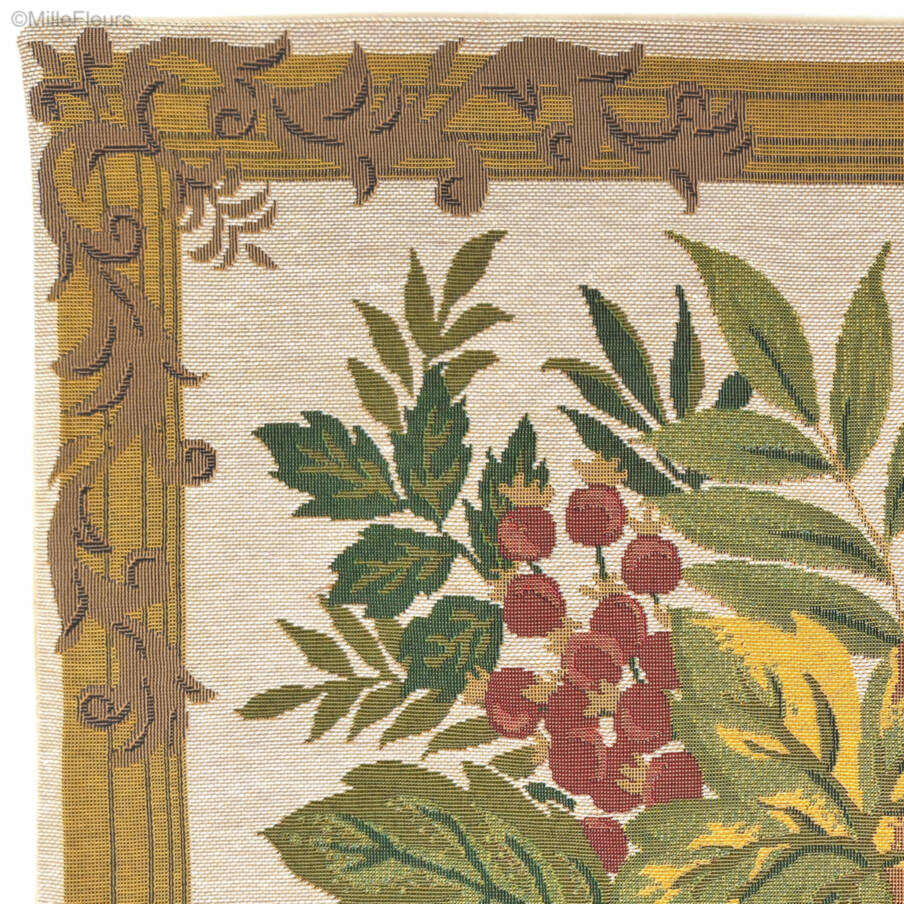 Aline, beige Fundas de cojín Flores clásico - Mille Fleurs Tapestries