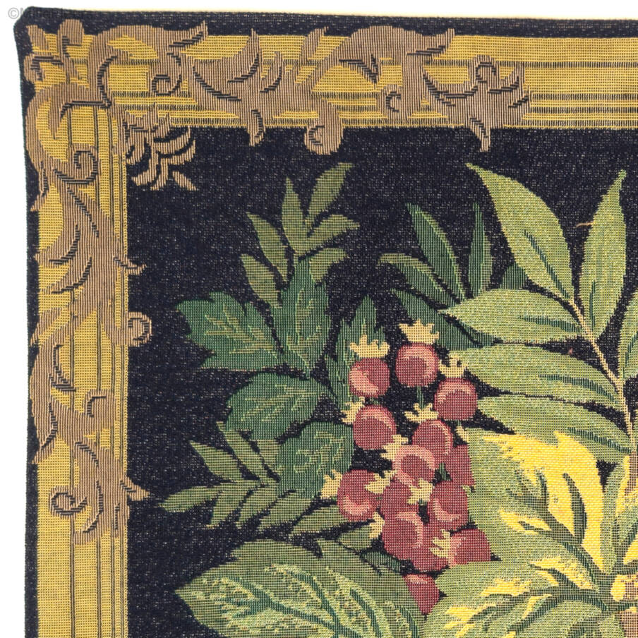 Aline, negro Fundas de cojín Flores clásico - Mille Fleurs Tapestries
