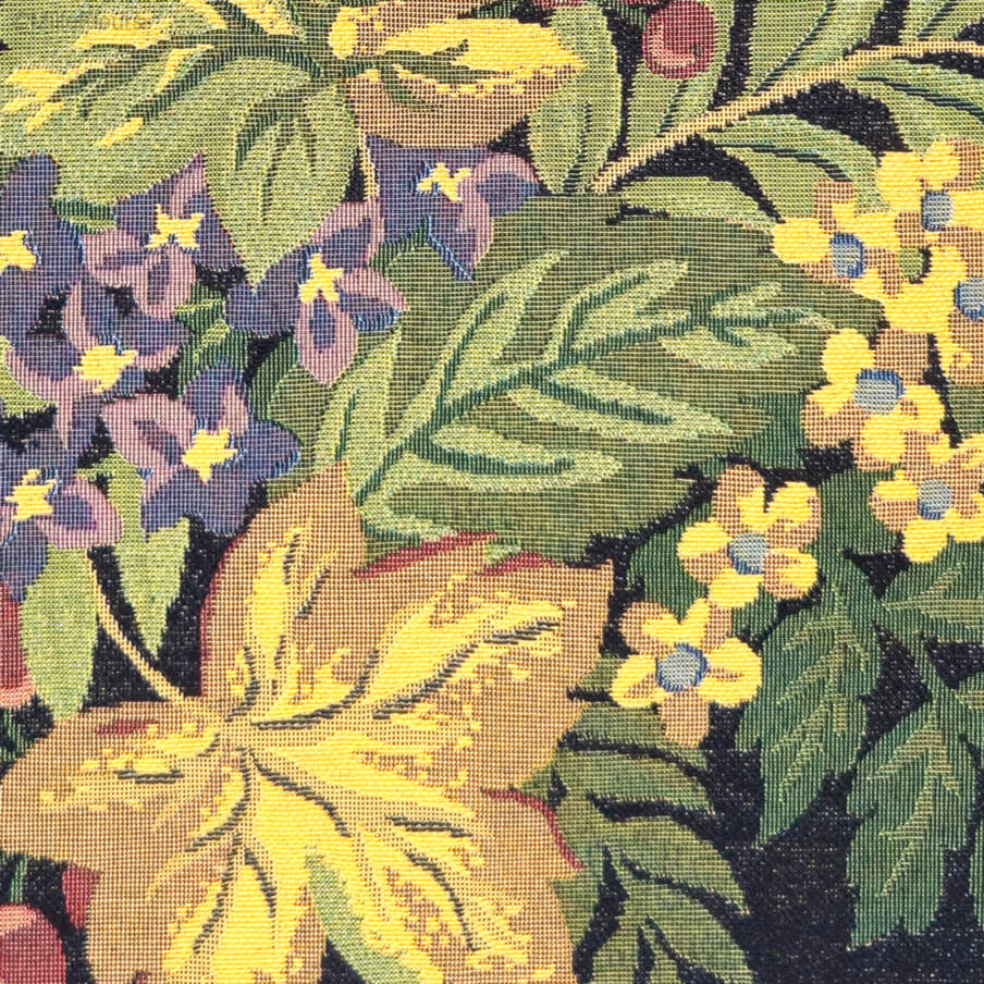 Aline, negro Fundas de cojín Flores clásico - Mille Fleurs Tapestries