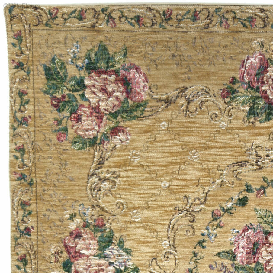 Belize, beige Tapestry cushions Classic Flowers - Mille Fleurs Tapestries