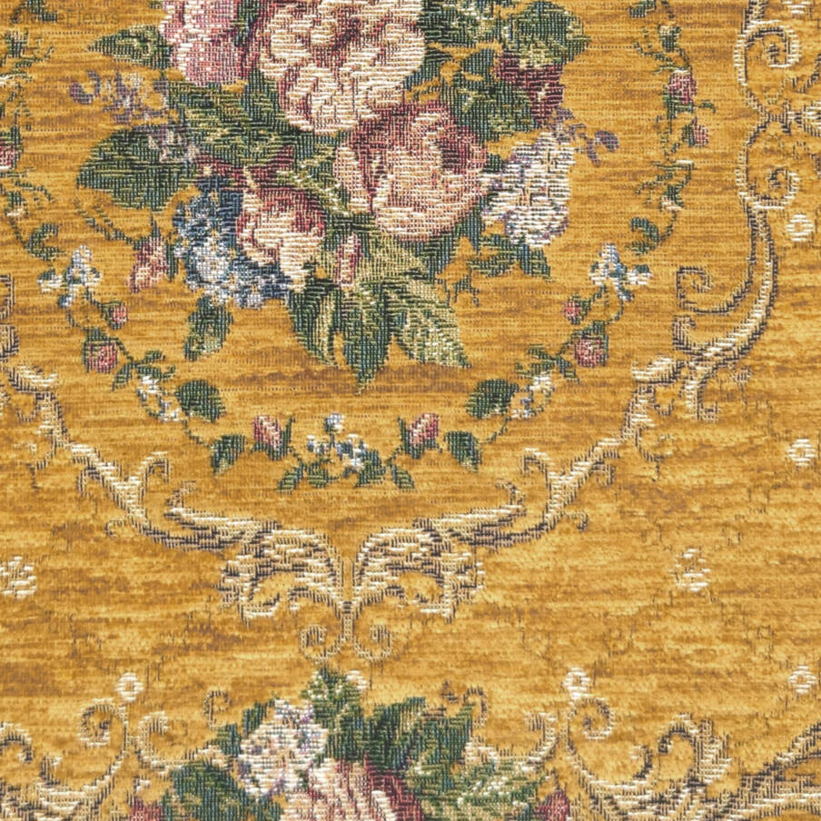 Belize, gold Tapestry cushions Classic Flowers - Mille Fleurs Tapestries