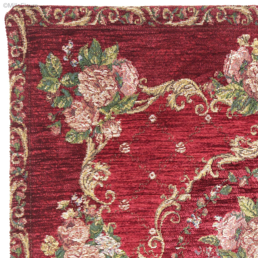 Belize, rood Sierkussens Bloemen klassiek - Mille Fleurs Tapestries
