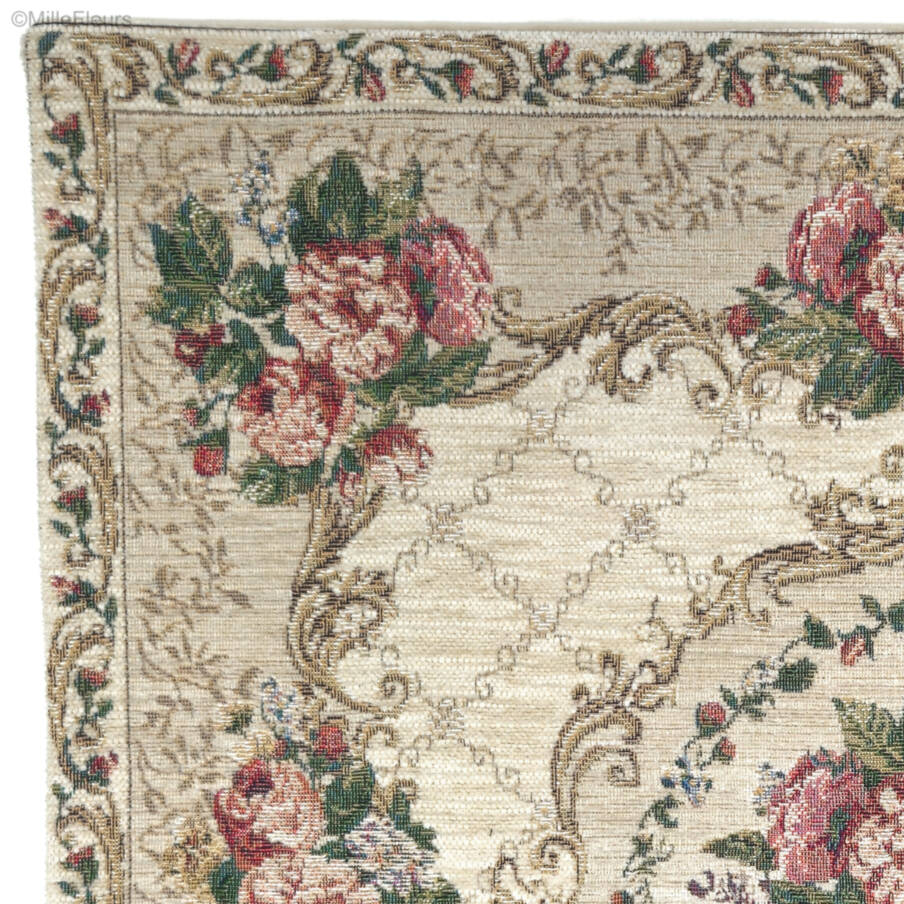 Belize, white Tapestry cushions Classic Flowers - Mille Fleurs Tapestries