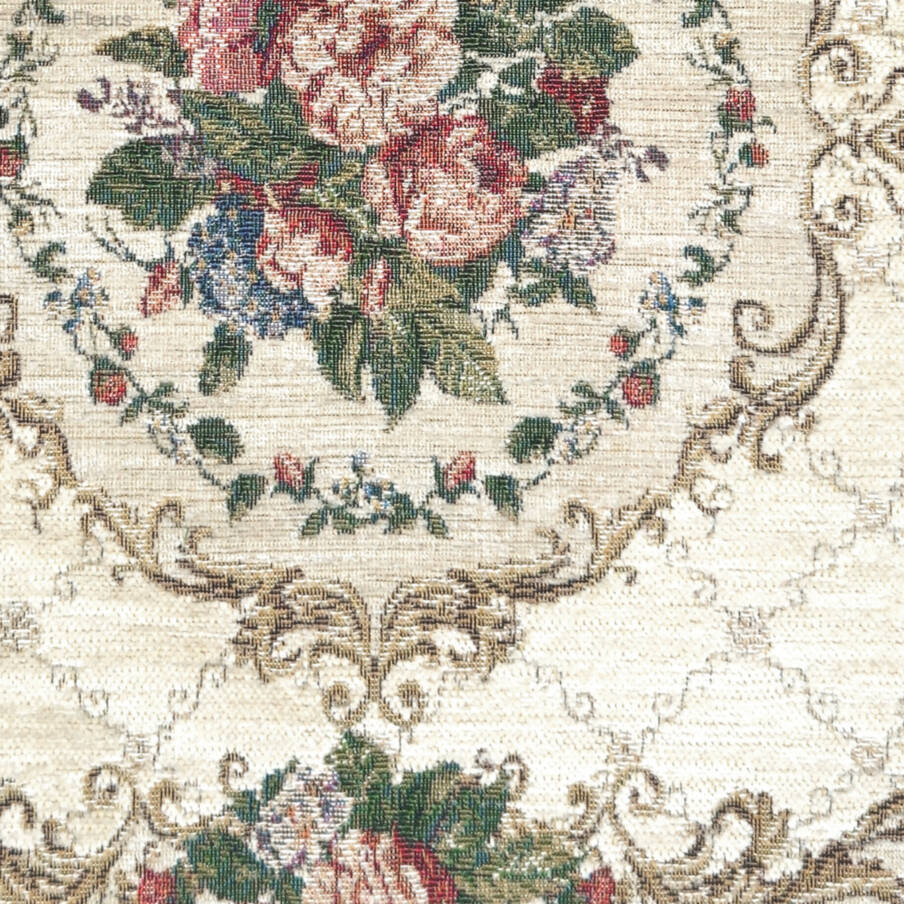 Belize, white Tapestry cushions Classic Flowers - Mille Fleurs Tapestries