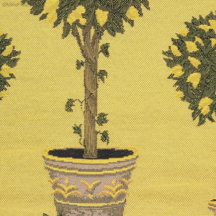 Bony, geel/groen Sierkussens Bloemen klassiek - Mille Fleurs Tapestries