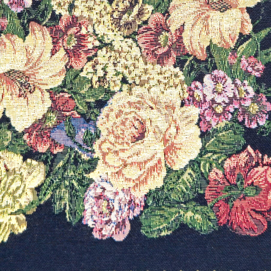 Bouquet, zwart Sierkussens Bloemen klassiek - Mille Fleurs Tapestries