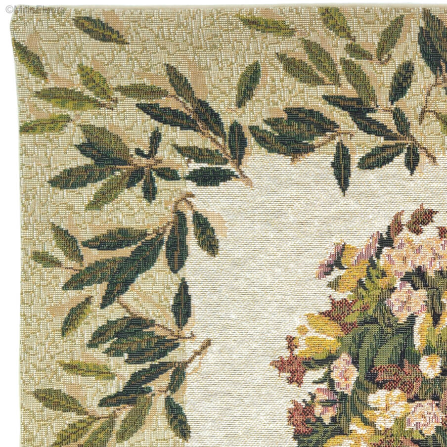 Dora, green/beige Sierkussens Bloemen klassiek - Mille Fleurs Tapestries