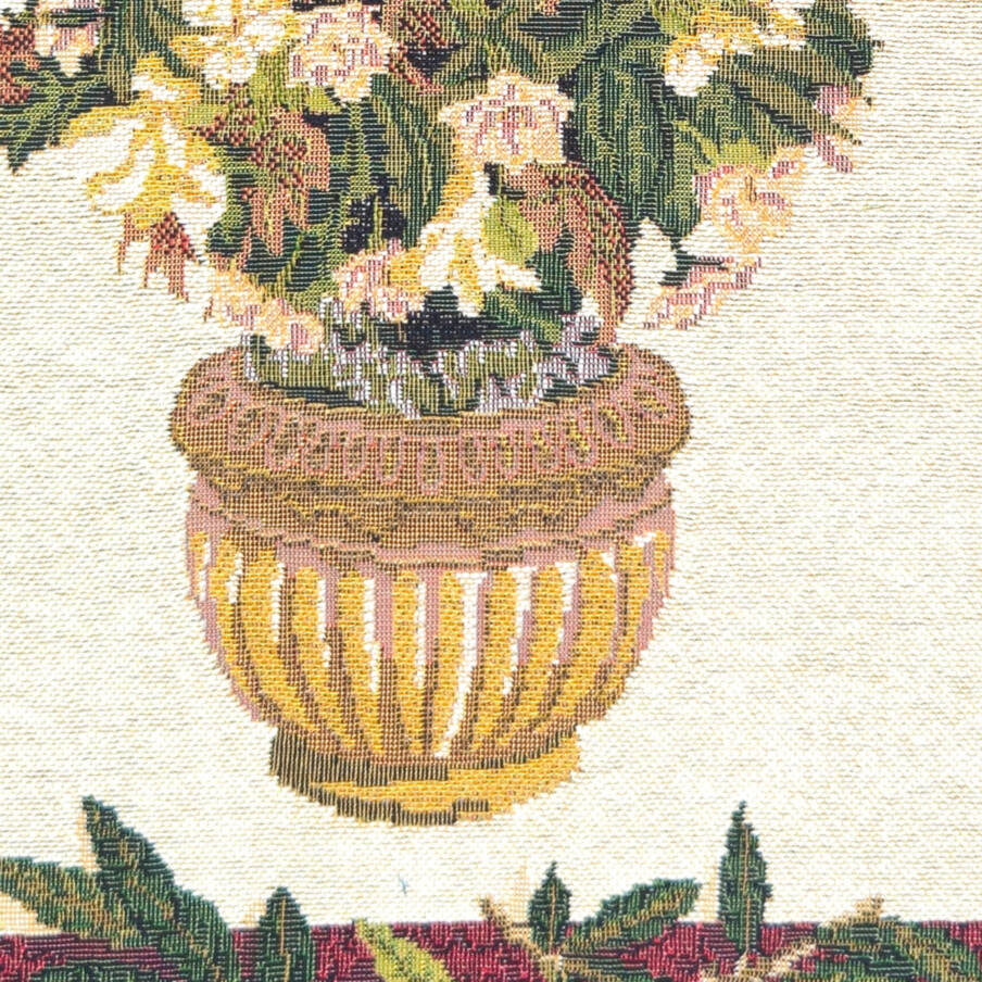 Dora, red Tapestry cushions Classic Flowers - Mille Fleurs Tapestries