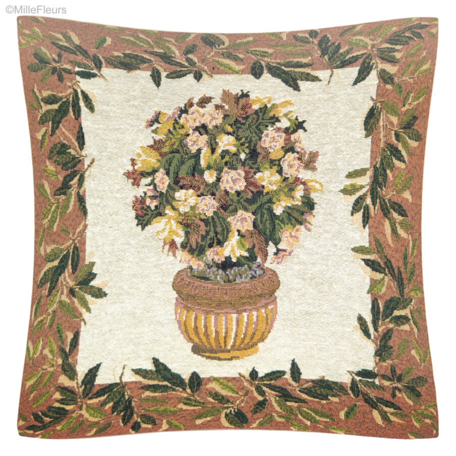 Dora, roest Sierkussens Bloemen klassiek - Mille Fleurs Tapestries