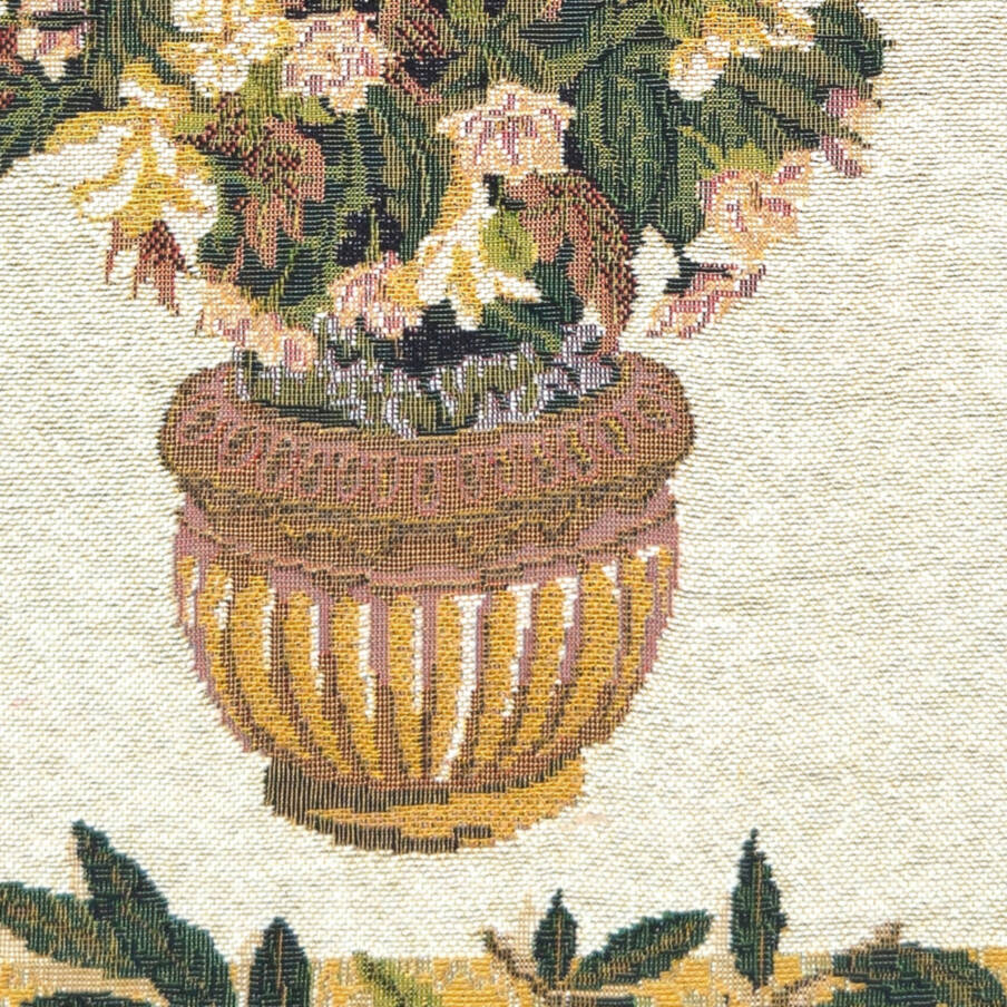 Dora, yellow Tapestry cushions Classic Flowers - Mille Fleurs Tapestries