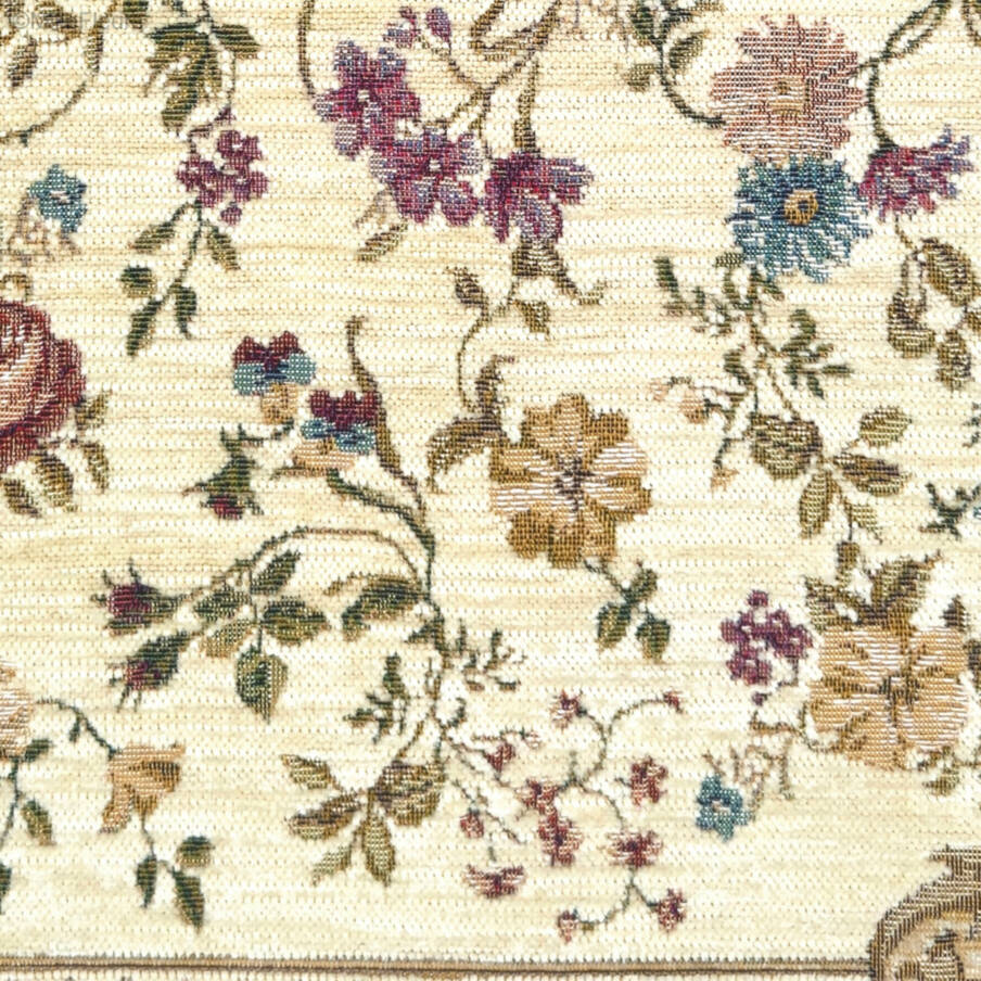 Florida, beige Tapestry cushions Classic Flowers - Mille Fleurs Tapestries