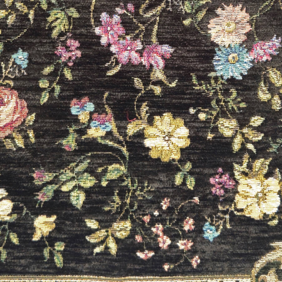Florida, dark green Tapestry cushions Classic Flowers - Mille Fleurs Tapestries
