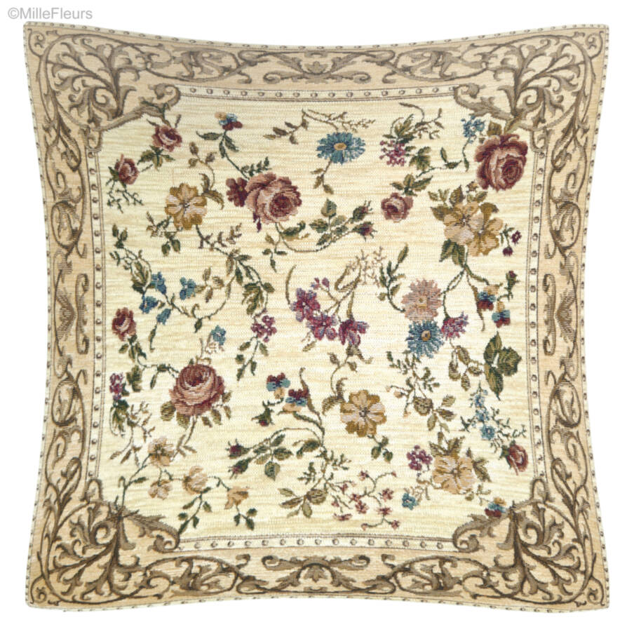 Florida, ivory Tapestry cushions Classic Flowers - Mille Fleurs Tapestries