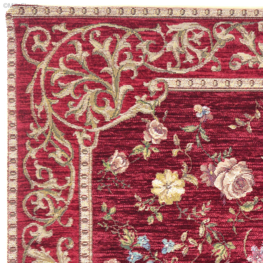 Florida, red Tapestry cushions Classic Flowers - Mille Fleurs Tapestries
