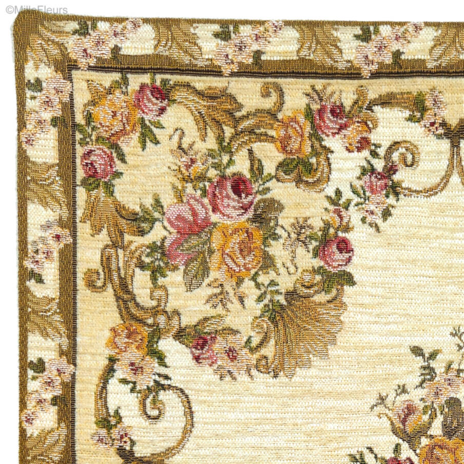 Haiti, beige Tapestry cushions Classic Flowers - Mille Fleurs Tapestries