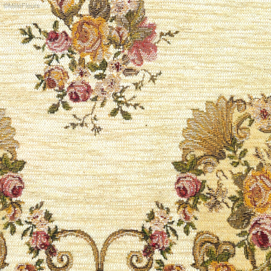 Haiti, beige Tapestry cushions Classic Flowers - Mille Fleurs Tapestries